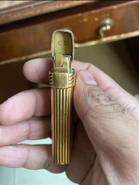 christian dior 18k gold plated lighter|CHRISTIAN DIOR Vintage Lighter 18k Gold Plated Original .